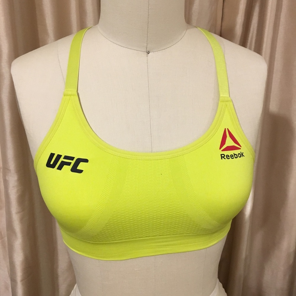 Reebok neon yellow UFC sports bra